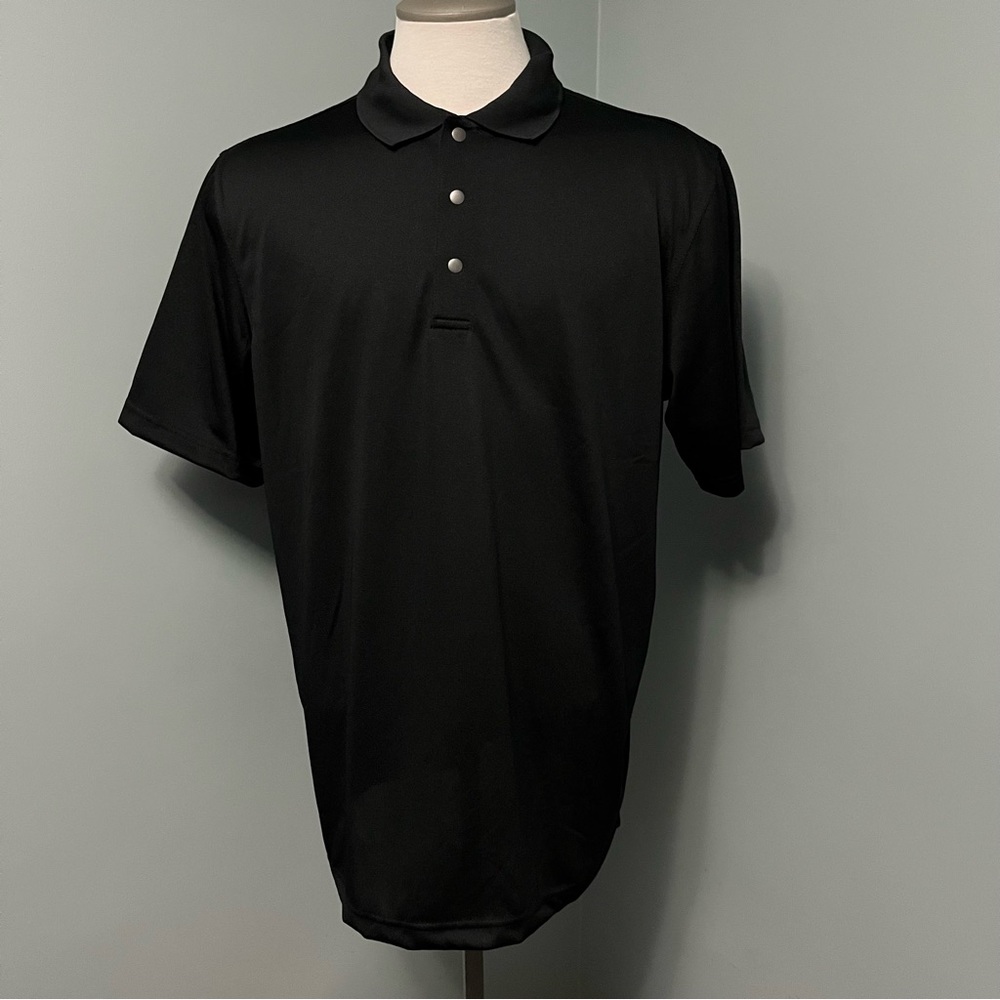 HARRITON NWT black polo golf shirt men’s size large short sleeves